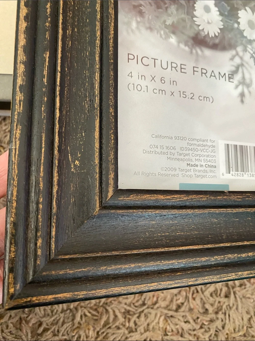 Target Black Picture Frame with Gold Distressing 4x6
